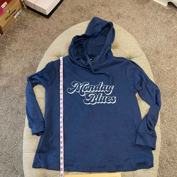 “Monday Blues” Graphic Hooded Sweatshirt - Picture 11 of 12